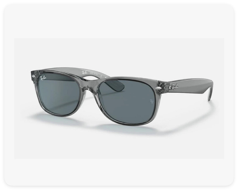 RayBan New Wayfarer Classic Transparent Grey/Dark Blue 55mm RB2132