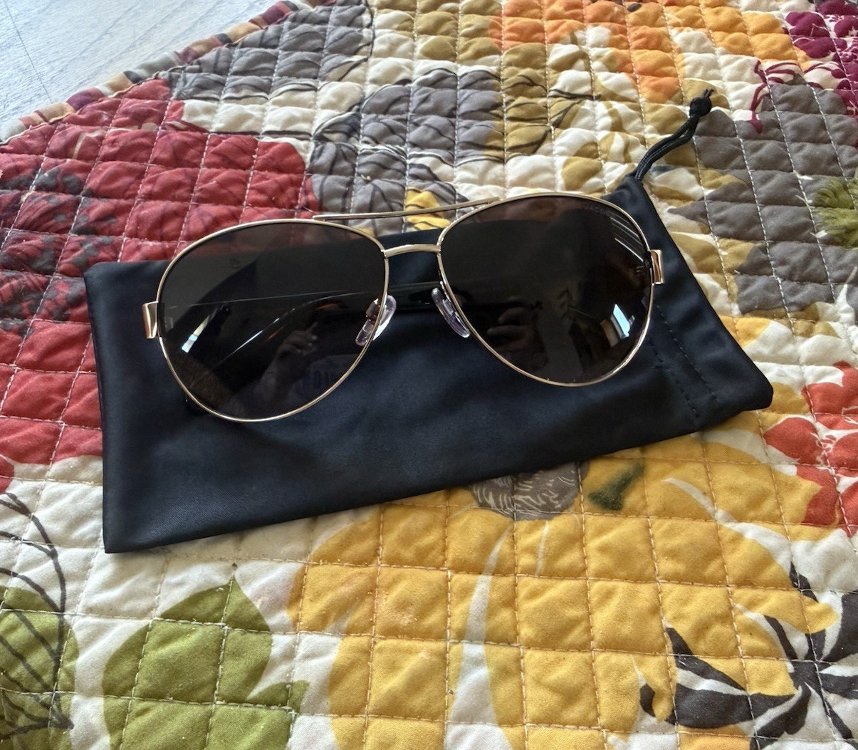 Marc Jacobs MARC 699/S Aviator Sunglasses Gold Metal Frame Gray Tinted Lenses