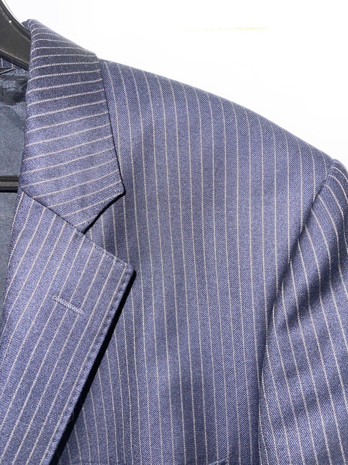 ERMENEGILDO ZEGNA X Sarar Mens Navy Pinstripe Wool Suit Blazer 44L Pants 36×32