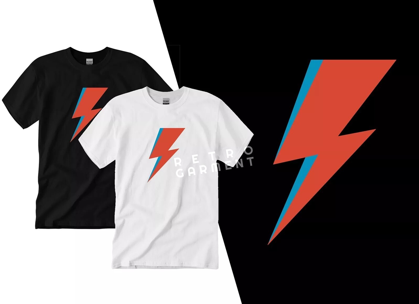 David Bowie Lighting Bolt Classic Rock T-shirt Tee Adult Men’s New