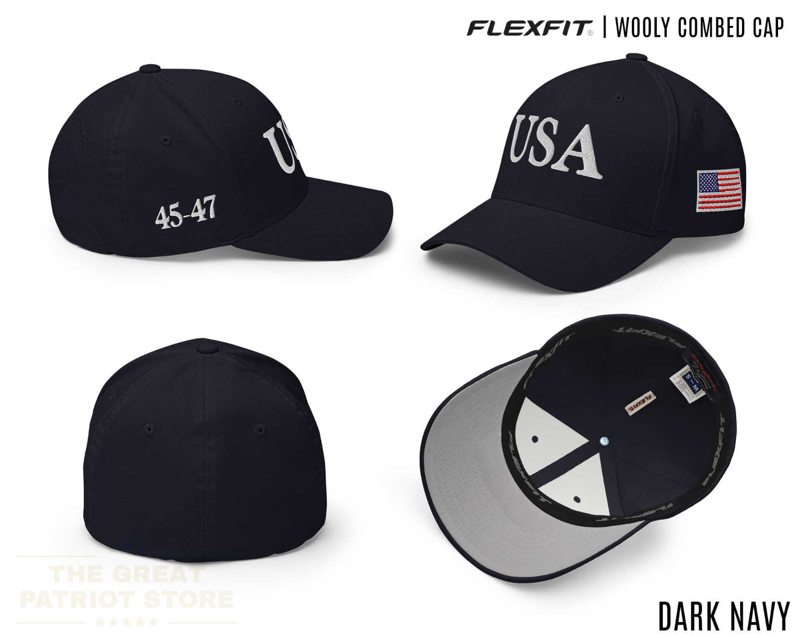 USA Hat, Trump 45 47 Flex fit Cap, July 4th Hat for Women Men Patriotic Gift
