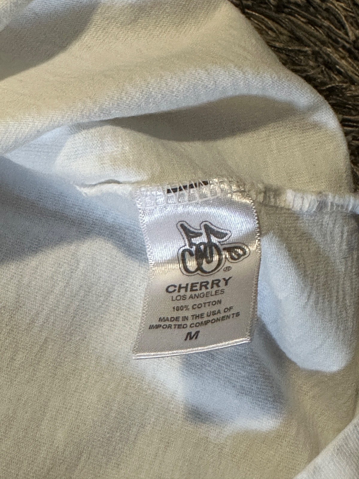 Cherry Los Angeles Quality Goods Pocket T Shirt Mens M White Hollywood CA