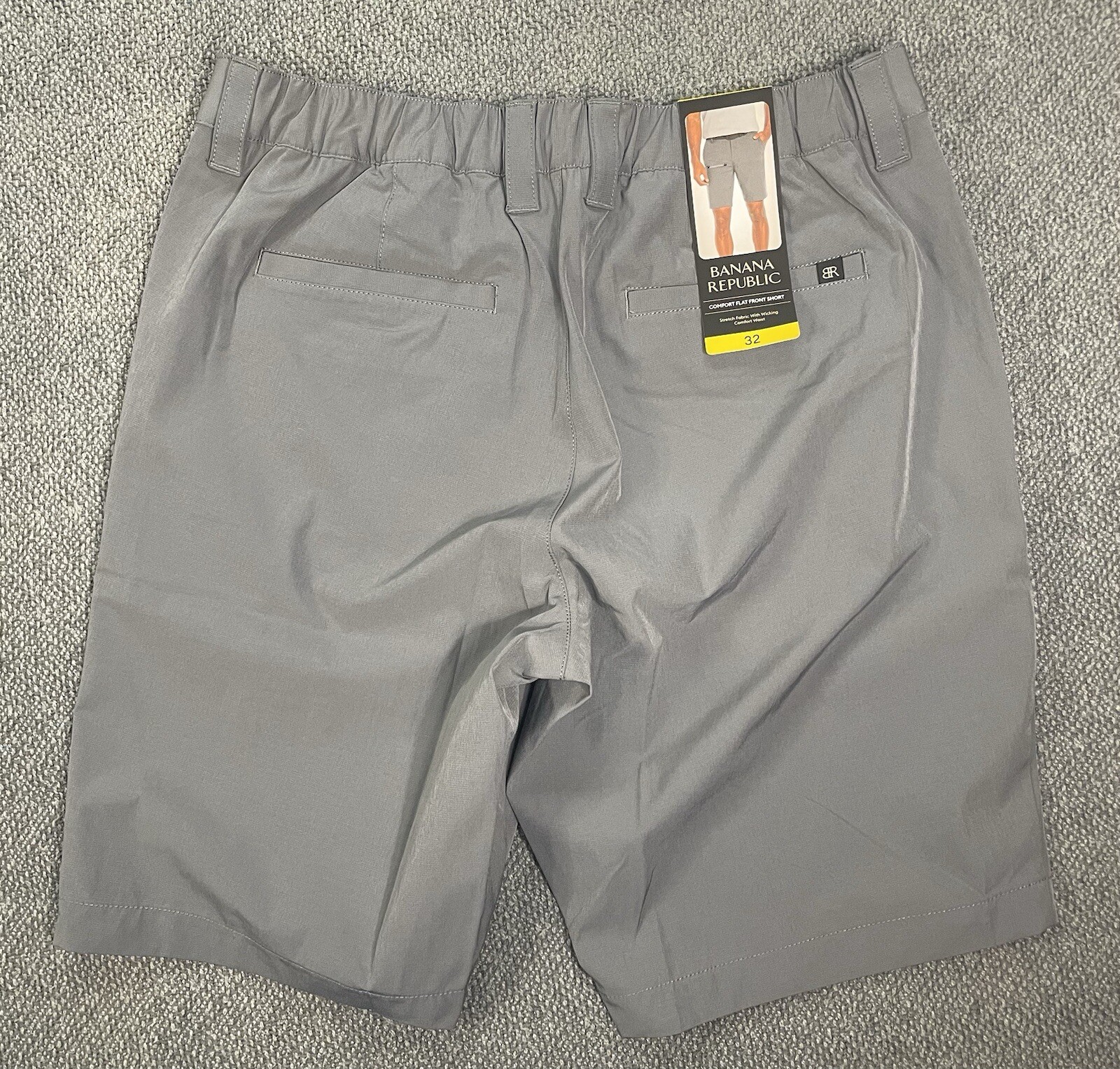Banana Republic Men’s Comfort Flat Front Short Blue Black Gray NWT
