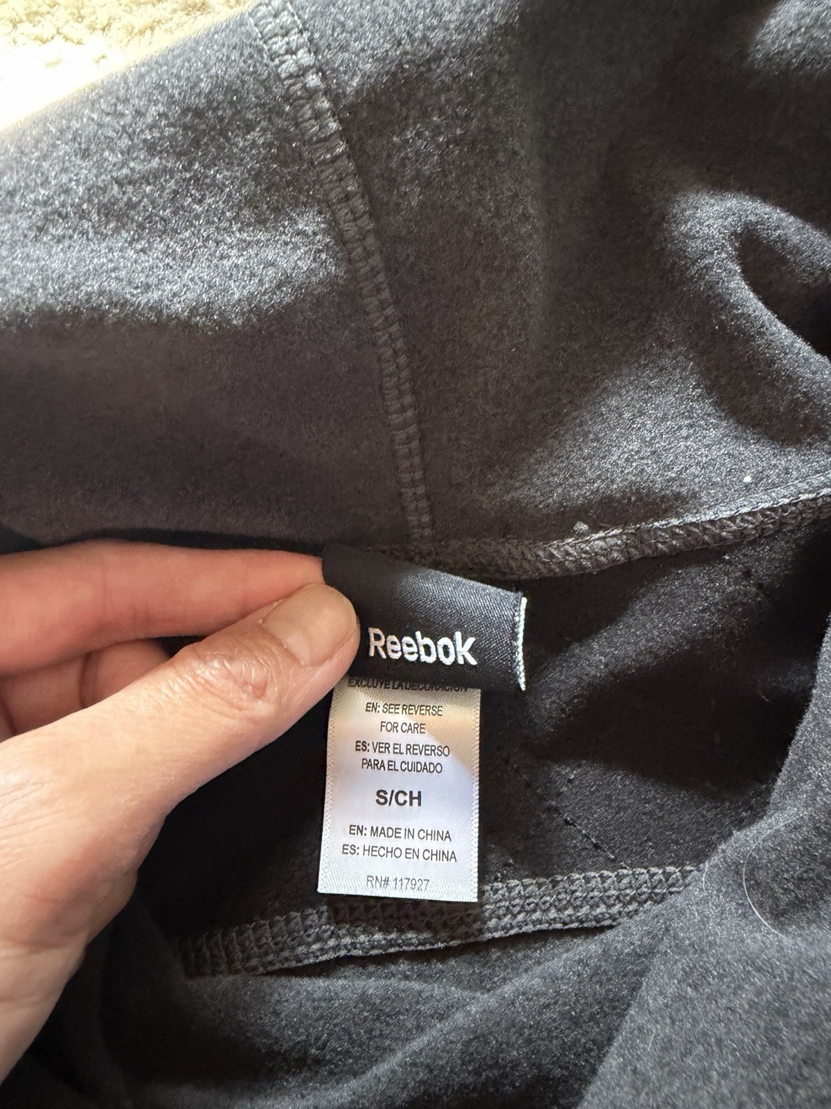 Reebok Women’s Cowl Neck Pullover Sweater Dark Gray Long Sleeve Thumbhole Top