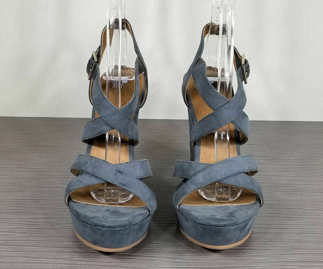 BP Summers Wedge Sandal, Blue-Grey, Womens Size 7.5 M