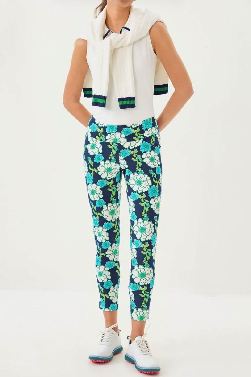 Lilly Pulitzer NWT UPF 50+ Luxletic 28″ Corso Pants Go Big Golf $148 Size 14,16