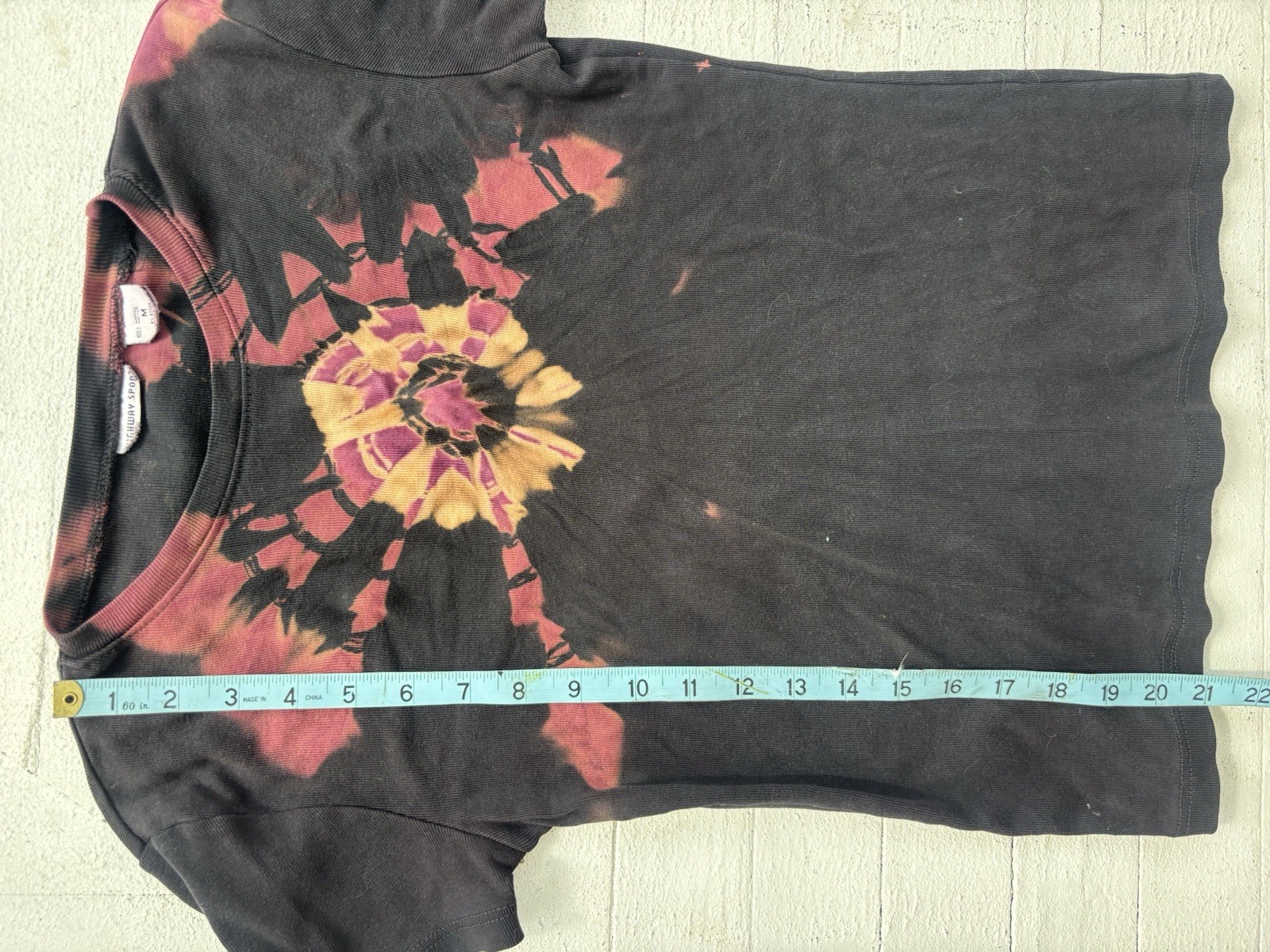 Hand Dyed Original Tie Dye Short Sleeve Cotton T-shirt Medium