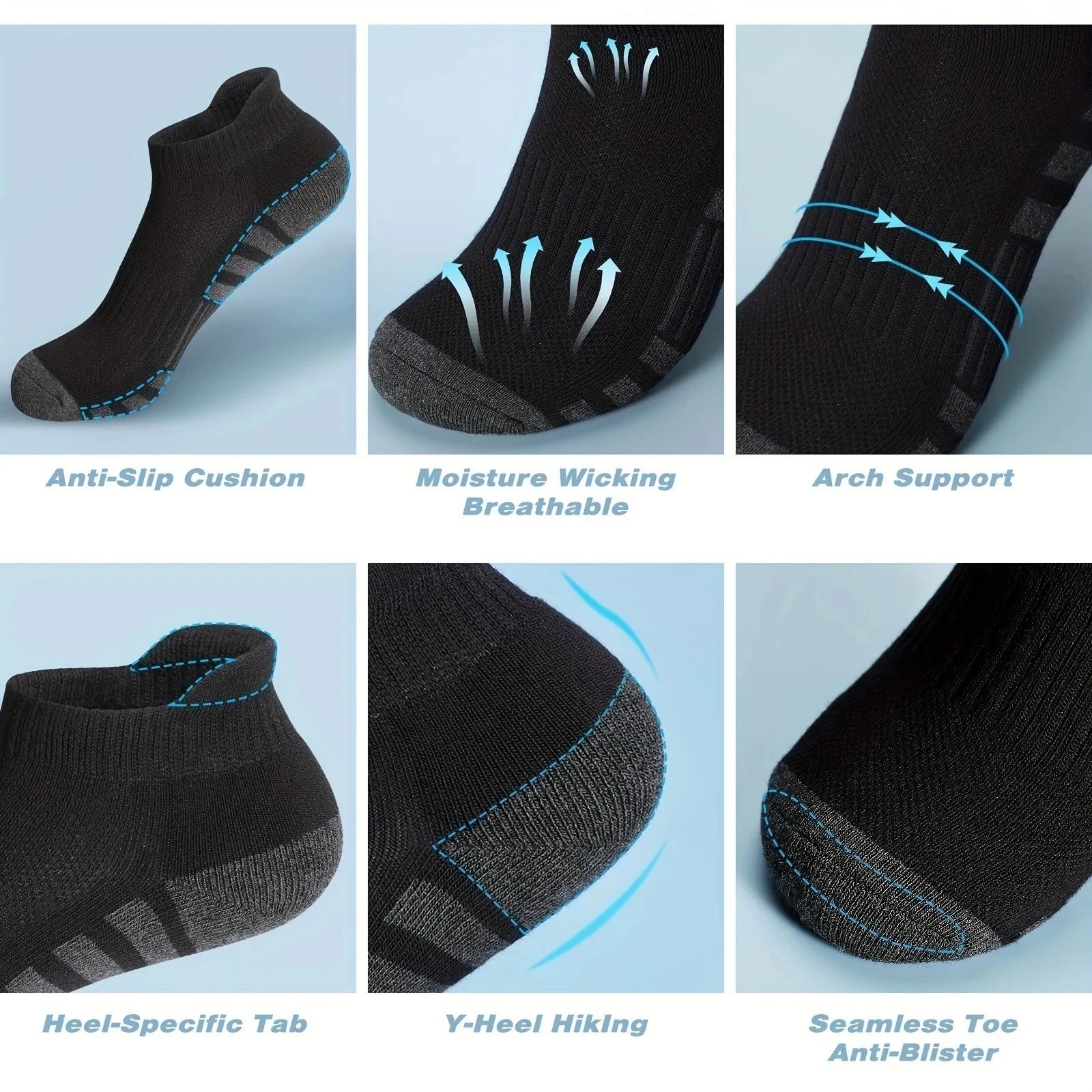 6-12 Pairs Mens Plain Solid Cotton Sports Ankle Athletic Socks Low Cut Size 9-13