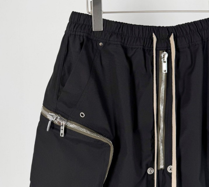 2026 New Drkshdw Dark Large Pocket Zipper Elastic Waist Shorts Wide Leg Pants