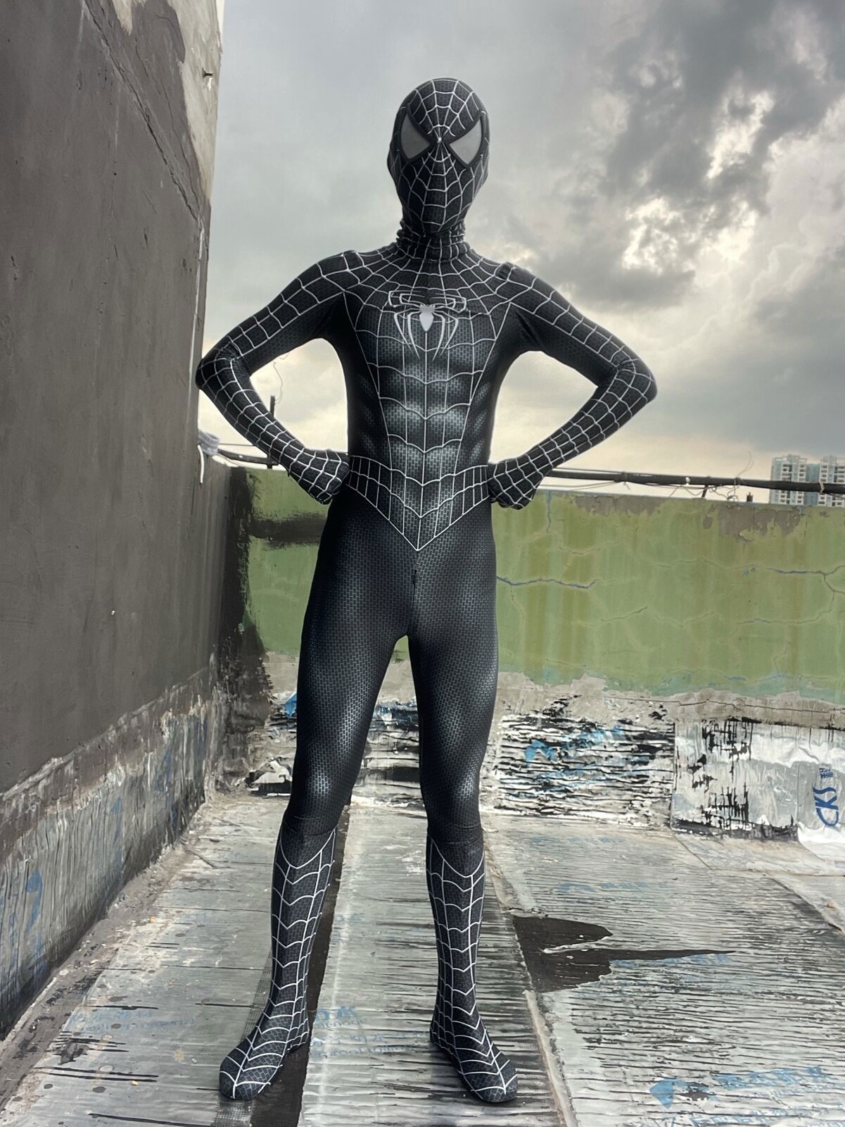Black Venom Spiderman Jumpsuit Cosplay Adult Kids Suit Costume Halloween Party