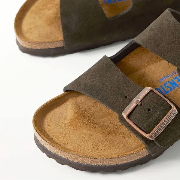 Birkenstock Arizona Suede Leather Soft Footbed Mocha Sandals Unisex Shoes