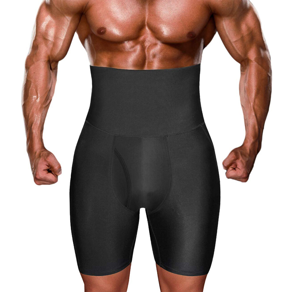 Men’s High Waist Compression Boxer Shorts Tummy Slim Girdle Pants Body Shaper US