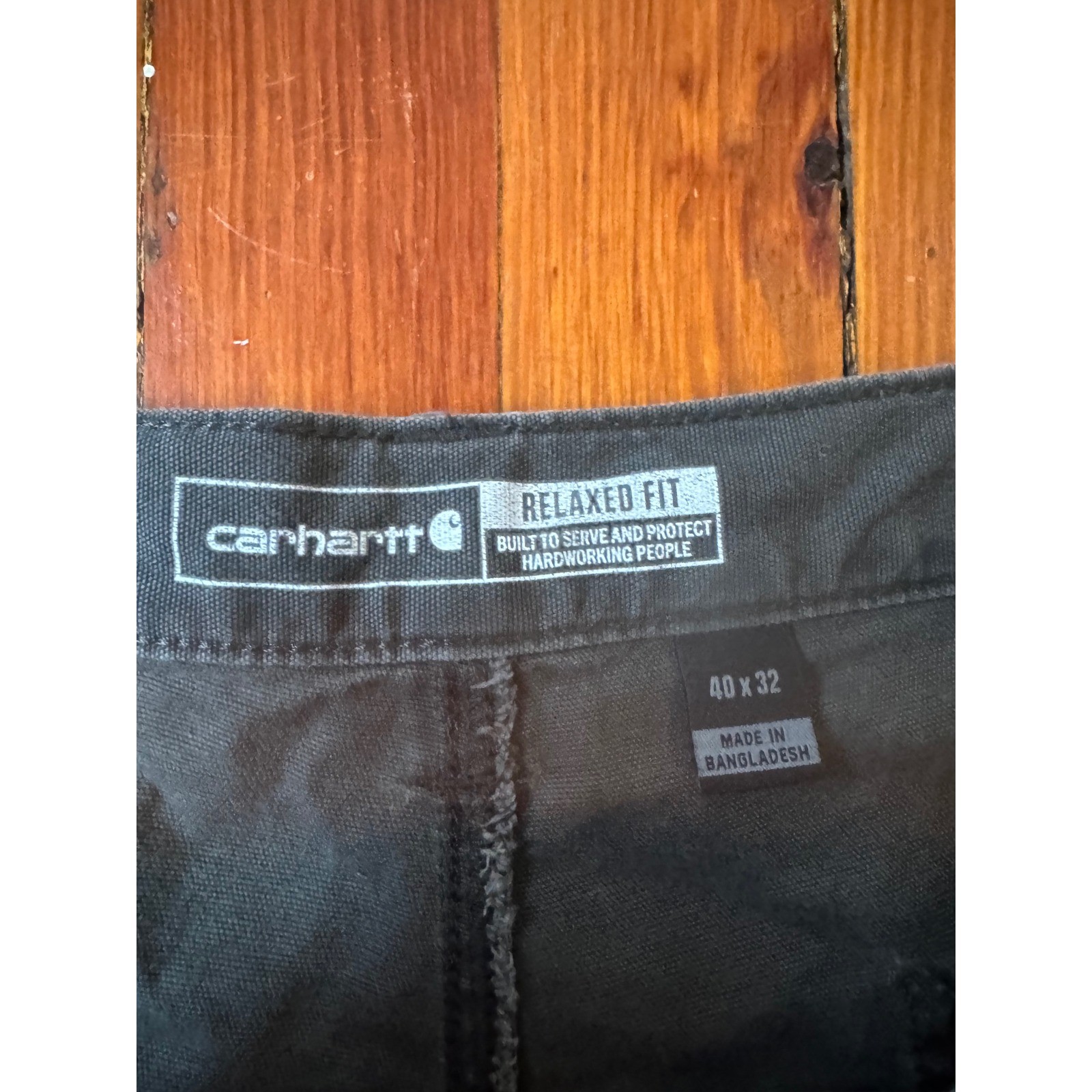 Carhartt Relaxed Fit Canvas Carpenter Work Pants Faded Black Gray 40×32 Mens