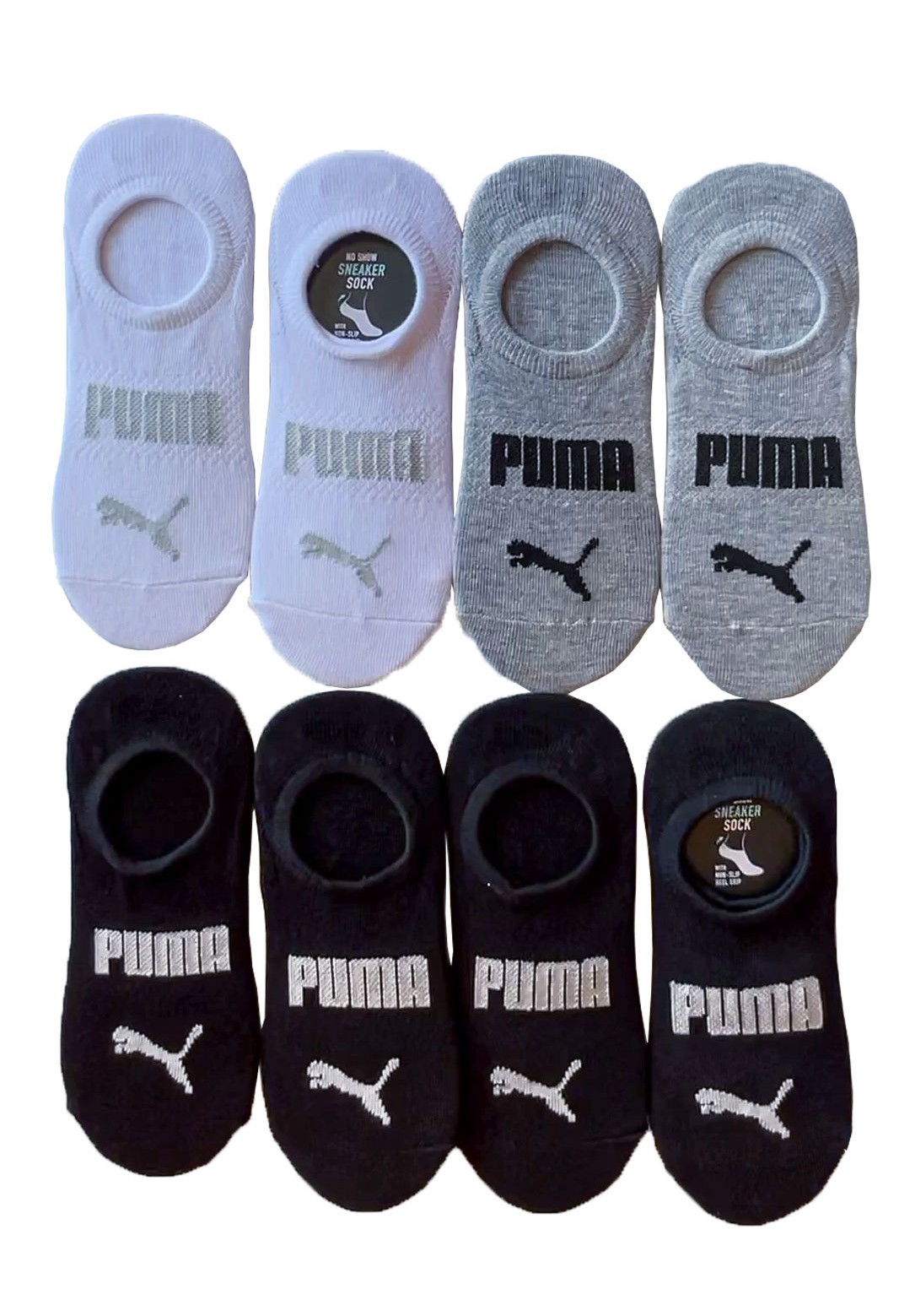 PUMA Ladies no show Sneaker Liner Socks , 8-Pack ( Multicolor)