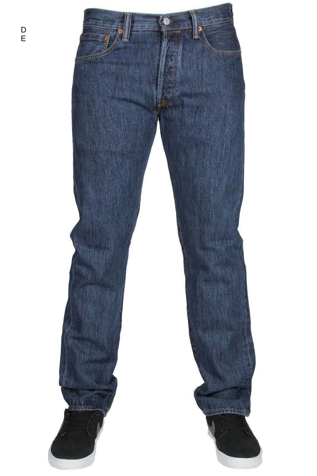 Levis 501 Original Fit Jeans Straight Leg Button Fly 100% Cotton Blue Black