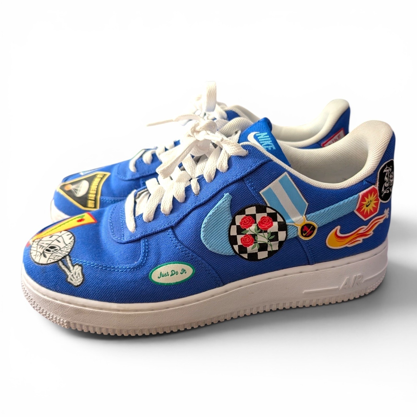 Nike Air Force 1 ’07 PRM Los Angeles Patched Up DX2306-400 Racer Blue Womens 9.5