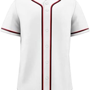Blank Baseball Jersey for Men Casual Button Down Shirts